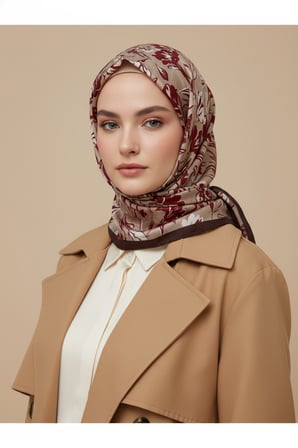 Çiçek Motifli Floral Desenli Özel Tasarım Şal
