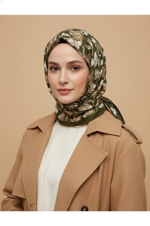 Çiçek Motifli Floral Desenli Özel Tasarım Şal