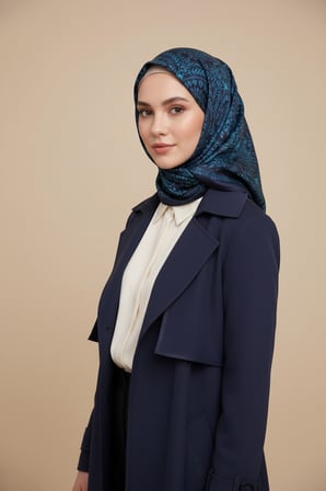 Premium – Geometrik ve Floral Desenli Özel Koleksiyon Şal