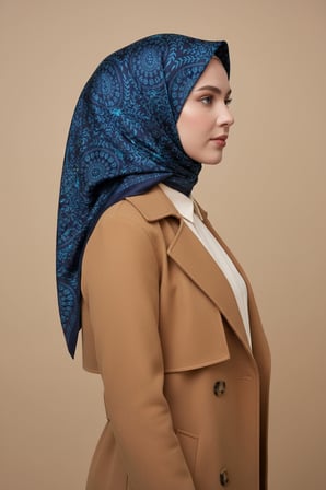 Premium – Geometrik ve Floral Desenli Özel Koleksiyon Şal