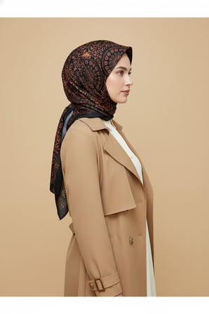 Premium – Geometrik ve Floral Desenli Özel Koleksiyon Şal