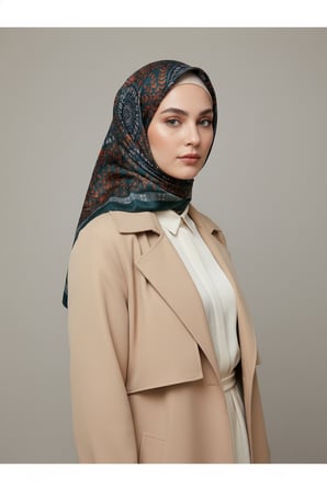 Premium – Geometrik ve Floral Desenli Özel Koleksiyon Şal