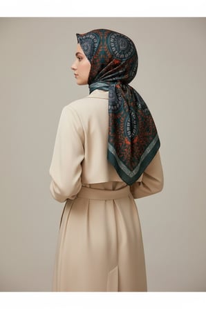 Premium – Geometrik ve Floral Desenli Özel Koleksiyon Şal