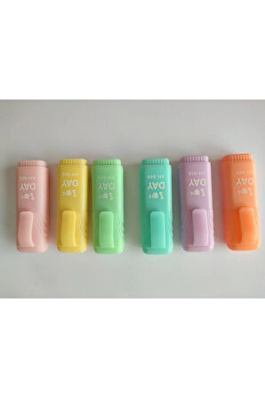 Linea Mini Fosforlu Kalem 6 Renk Pastel - Renkli Renk