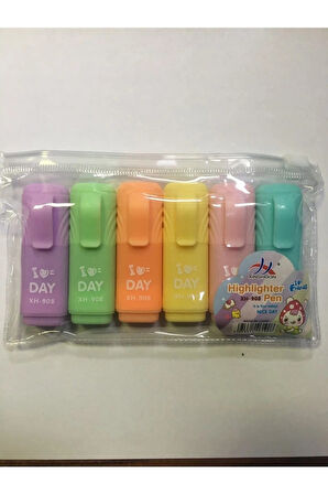 Linea Mini Fosforlu Kalem 6 Renk Pastel - Renkli Renk