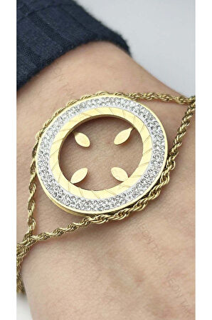 Xxx Çeyrek Altın Takılan, Paslanmaz Çelik Zincir Bileklik 3, Altın Renk