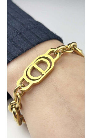 Xxx Cri Dio Model, Paslanmaz Çelik Zincir Bileklik 21, Altın Renk