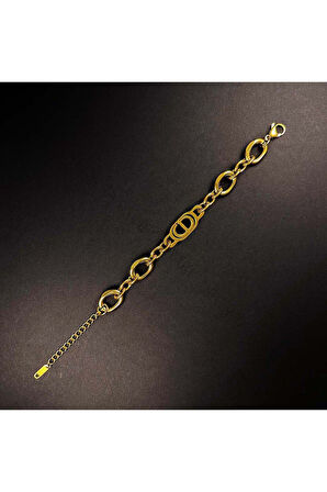 Xxx Cri Dio Model, Paslanmaz Çelik Zincir Bileklik 21, Altın Renk
