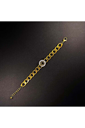 Xxx Sedefli, Gurmet, Paslanmaz Çelik Zincir Bileklik 25, Altın Renk