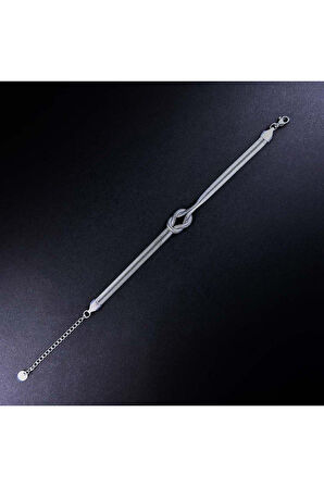 Çift Zincir, Gemici Bağı, Paslanmaz Çelik Bileklik 43, Gümüş Bileklik