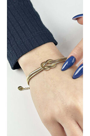 Gemici Bağı, Paslanmaz Çelik Zincir Bileklik 44, Altın Renk