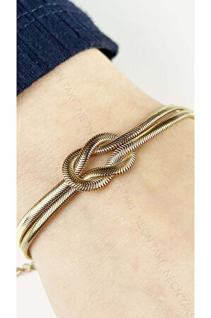 Gemici Bağı, Paslanmaz Çelik Zincir Bileklik 44, Altın Renk