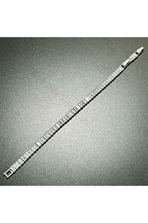 Su Yolu, Zirkon Taşlı, Zincir Bileklik 71, Gümüş Renk, Üst Kalite Vıp Ürün