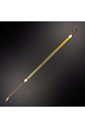 Kalın Italyan Zinciri, Paslanmaz Çelik Zincir Bileklik 134, Altın Renk