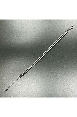 Paslanmaz Çelik Zincir Bileklik 378, Gümüş Renk