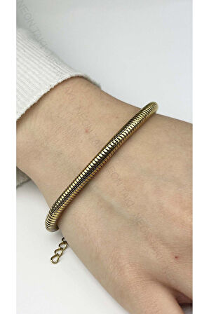 Paslanmaz Çelik Zincir Bileklik 382, Altın Renk