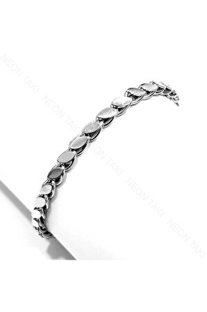 Arpa Model, Paslanmaz Çelik Zincir Bileklik 384, Gümüş Renk