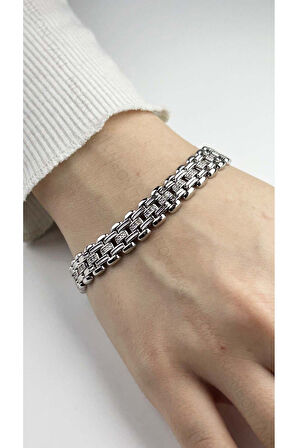 Zirkon Taş , Kordon Model, Platinyum Kaplama Xuping Bileklik 422, Gümüş Renk