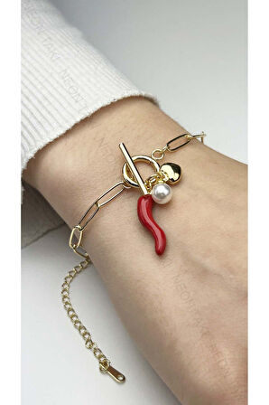 Şans Getiren Ve Kem Göz Uzaklaştıran Paslanmaz Çelik Bileklik 458 Altın Renk