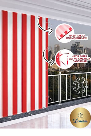Su Geçirmez Balkon Perdesi – Kornişli & Bağcıklı Branda EN×BOY Balkon Branda Perde