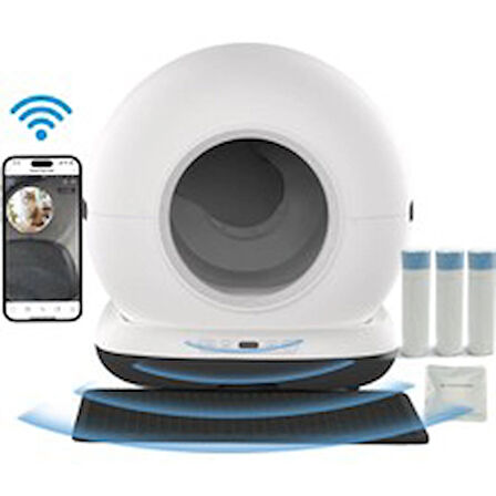 els pet Smart Pro Akıllı Otomatik Kedi Tuvaleti , App Kontrol , Uv Temizleme 