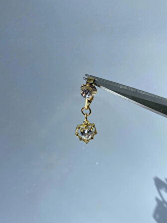 Çelik Göbek Piercing Mıknatıslı Deliksiz Kullanım Sıkıştırmalı Kalpli Model