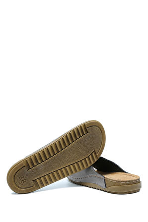 SIB213622 Kifidis-Natura Kadın Tek Bantlı Anatomik Deri Terlik 36-41 Krom/Chrome