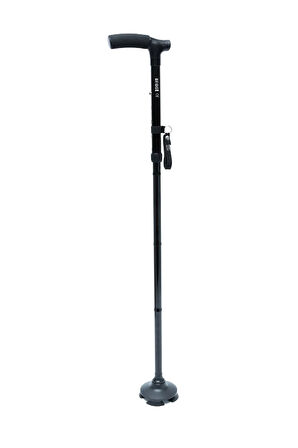 Gb802 Katlanır Dörtlü Lastikli Baston Siyah / Black - Standart