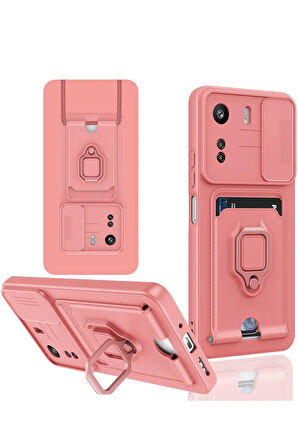 Poco C65 ve Redmi 13C Uyumlu Kartvizitli Yüzüklü Bağcıklı Silikon Kılıf