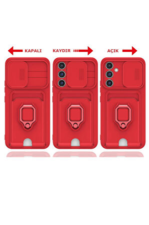 Samsung Galaxy S23 FE Kartvizitli Yüzüklü Bağcıklı Silikon Kılıf
