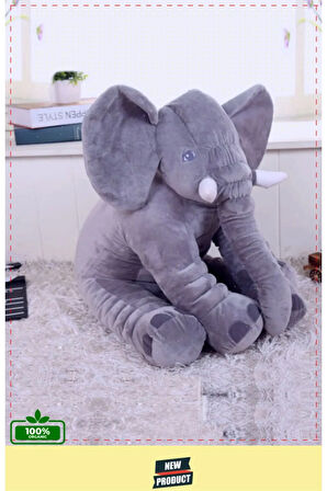 Pelus Oyuncaklar Kiz Erkek Cocuk Oyuncak Ayı Sevgiliye Özel Sevimli Peluş Fil 80 Cm