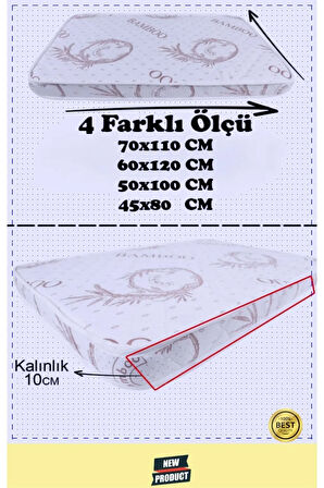 Lüks Ortopedik Bamboo Bebek Yatağı Anne Yanı Bebek Yatak
