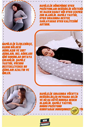 5 Farklı Bölge Destekli Hamile Yastığı Fermuarlı Emzirme Minderi