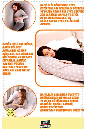 5 Farklı Bölge Destekli Hamile Yastığı Fermuarlı Emzirme Minderi