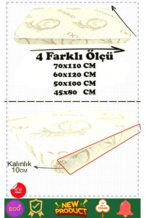 Lüks Ortopedik Bamboo Bebek Yatagı Anne Yanı Bebek Yatak