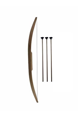 Eğitici Öğretici Çocuk Oyuncaklar Ahşap Ok Yay Takımı Doğal Gürgen 75Cm