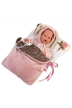 Kız Çocuk Oyuncak Erkek Çocuk Oyuncak Llorens Uyku Tulumlu Yenidoğan Gülen Bebek Mimi 40cm Eğitici O