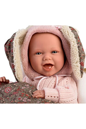 Kız Çocuk Oyuncak Erkek Çocuk Oyuncak Llorens Uyku Tulumlu Yenidoğan Gülen Bebek Mimi 40cm Eğitici O