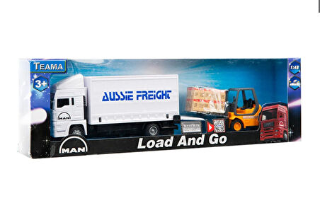 Eğitici Oyuncak Man Mavi Kamyon ve Forklift Kız Erkek Çocuk Eğitici