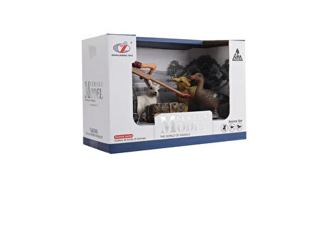 Kız Erkek Çocuk Oyuncak Kutulu Model Çiftçi, Domuz,Tavşan, Kaz Kız Erkek Çocuk Eğiticila