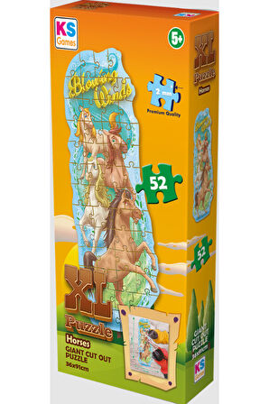 Kız Çocuk Oyuncak Erkek Çocuk Oyuncak KS Puzzle 52 Parça Atlar XL Çerçevesiz Eğitici Oyuncaklar
