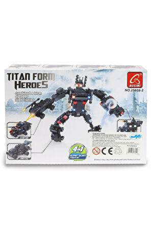 Kız Çocuk Oyuncak Erkek Çocuk Oyuncak Ausini Titan Form Heroes-1 Charge 74 Parça Eğitici Oyuncaklar