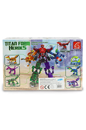 Kız Çocuk Oyuncak Erkek Çocuk Oyuncak Ausini Titan Form Heroes-6 Ankylosaurus 133 Parça Eğitici Oyun