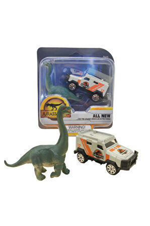 Kız Çocuk Oyuncak Erkek Çocuk Oyuncak Die Cast Metal Jip ve Brontosaurus Eğitici Oyuncaklar