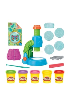 Kız Çocuk Oyuncak Erkek Çocuk Oyuncak G0494 Play-Doh Işıklı Mikroskop Oyun Seti +3 yaş Eğitici Oyunc