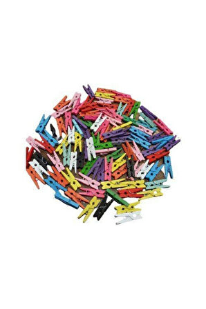 Eğitici Öğretici Çocuk Oyuncaklar 50 Li Mini Renk Fotoğraf Mandalı Renkli Dekor Mandal