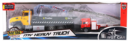 Öğretici Oyuncak Die Cast Çek Bırak Vinçli Kurtarıcı ve Merdivenli İtfaiye Aracı Kız Erkek Çocuk Eğitici Öğretici Oyu