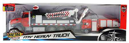 Eğlenceli Oyuncak Die Cast Çek Bırak Vinçli Kurtarıcı ve Söndürücü İtfaiye Aracı Kız Erkek Çocuk Eğitici Öğretici Oyun