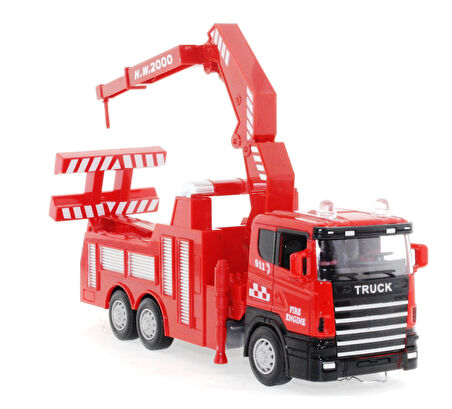 Eğitici Oyuncak Die Cast Sürtmeli Vinçli Kurtarıcı İtfaiye Aracı Kız Erkek Çocuk Eğitici Eğitici