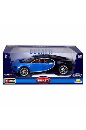 Kız Çocuk Oyuncak Erkek Çocuk Oyuncak 1011040 1:18 Bugatti Chiron Model Mavi Araba Eğitici Oyuncakla